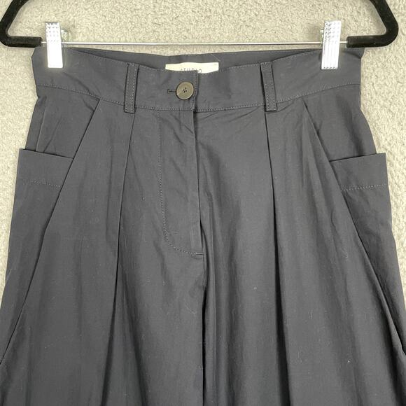 Studio Nicholson Sparke Pants Womens 0 / US 4 Blue Wide Leg Ankle Pleated - Picture 2 of 11